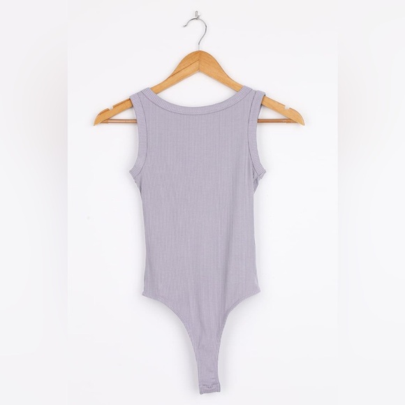 Lulus Closer To You Lavender Ribbed Tank Bodysuit Perfect Condition Size Small - Picture 5 of 10